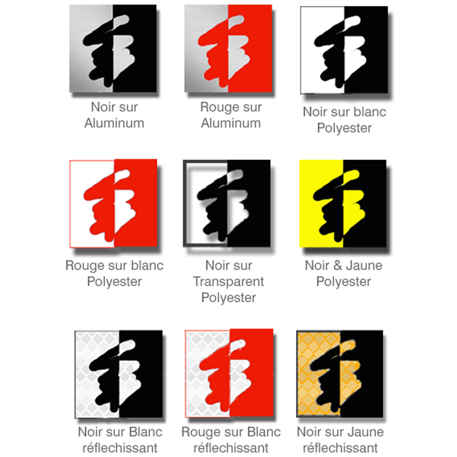 Couleurs Idmark aluminium et polyester photosensible