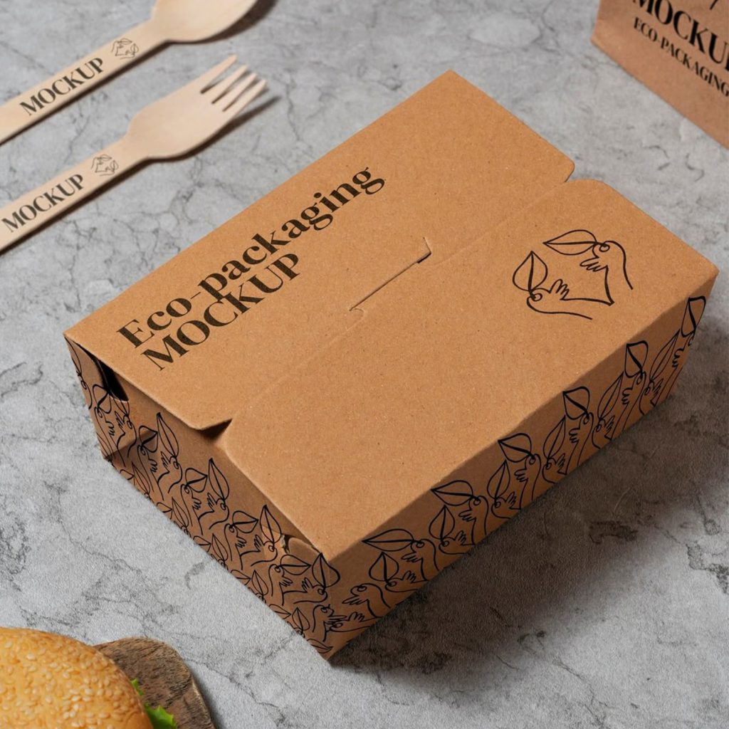 Boite alimentaire en carton kraft par impression UV