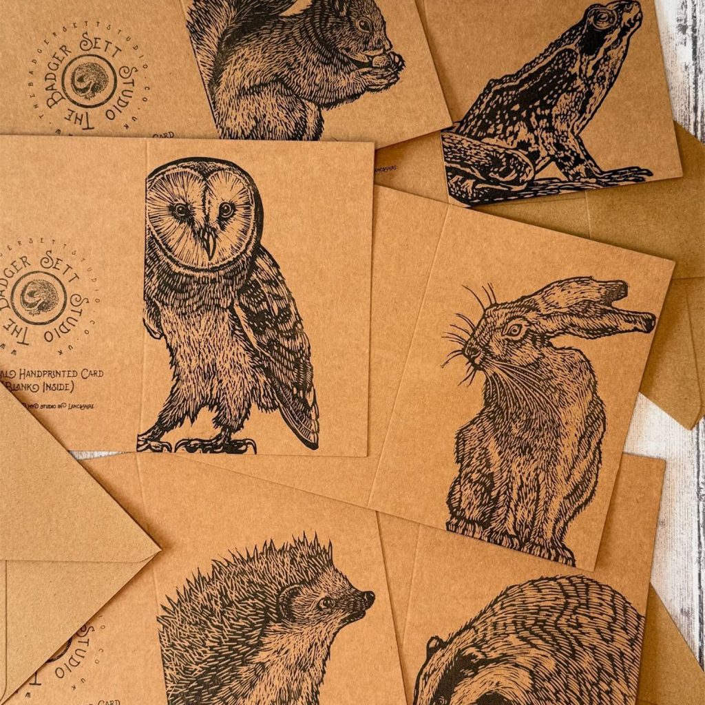 Impression d'animaux en Single Pass sur des cartes en papier Kraft