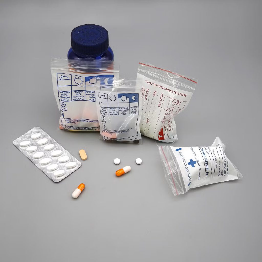 Impression UV sur sac à médicaments