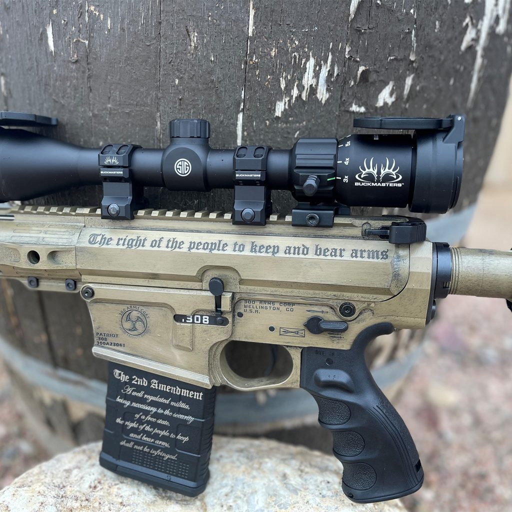 Inscription personnalisée sur manche arme à feu par impression UV