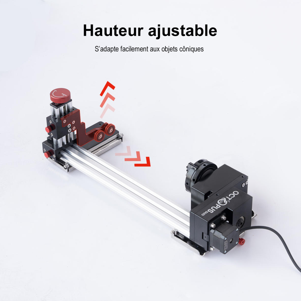 Hauteur ajustable sur outil rotatif pour laser co2