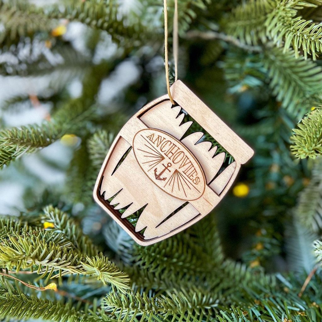 Décoration de Noël en contreplaqué marquée au laser CO₂