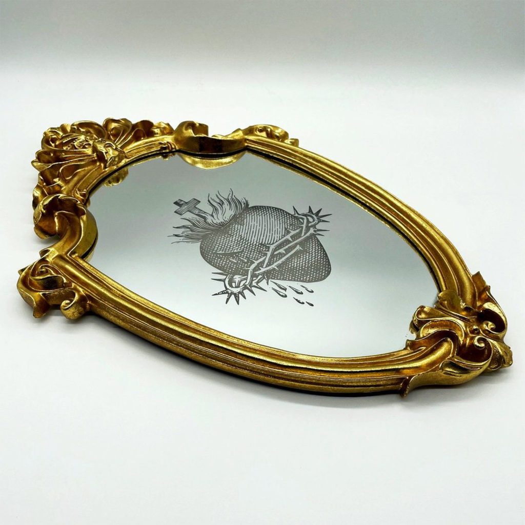 Miroir avec impression UV sur verre
