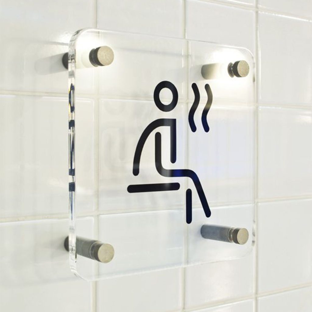 Signalétique en verre imprimée en UV