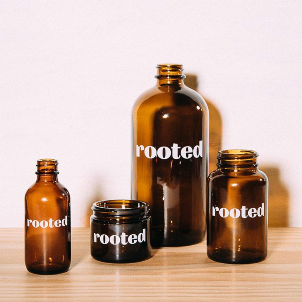 Contenants pour cosmétique en verre avec marquage du logo en tampographie