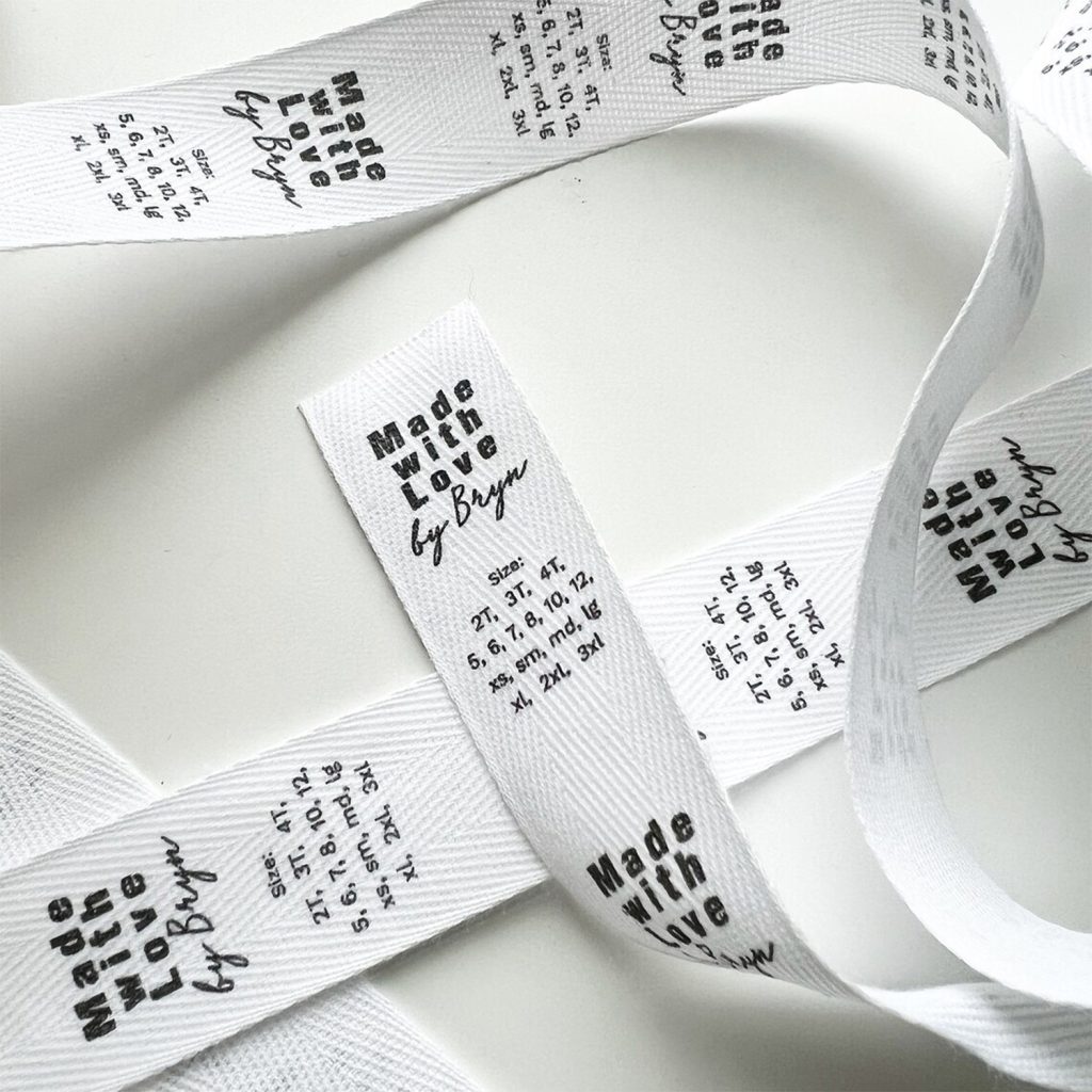 Ruban de tissu en coton marqué en tampographie